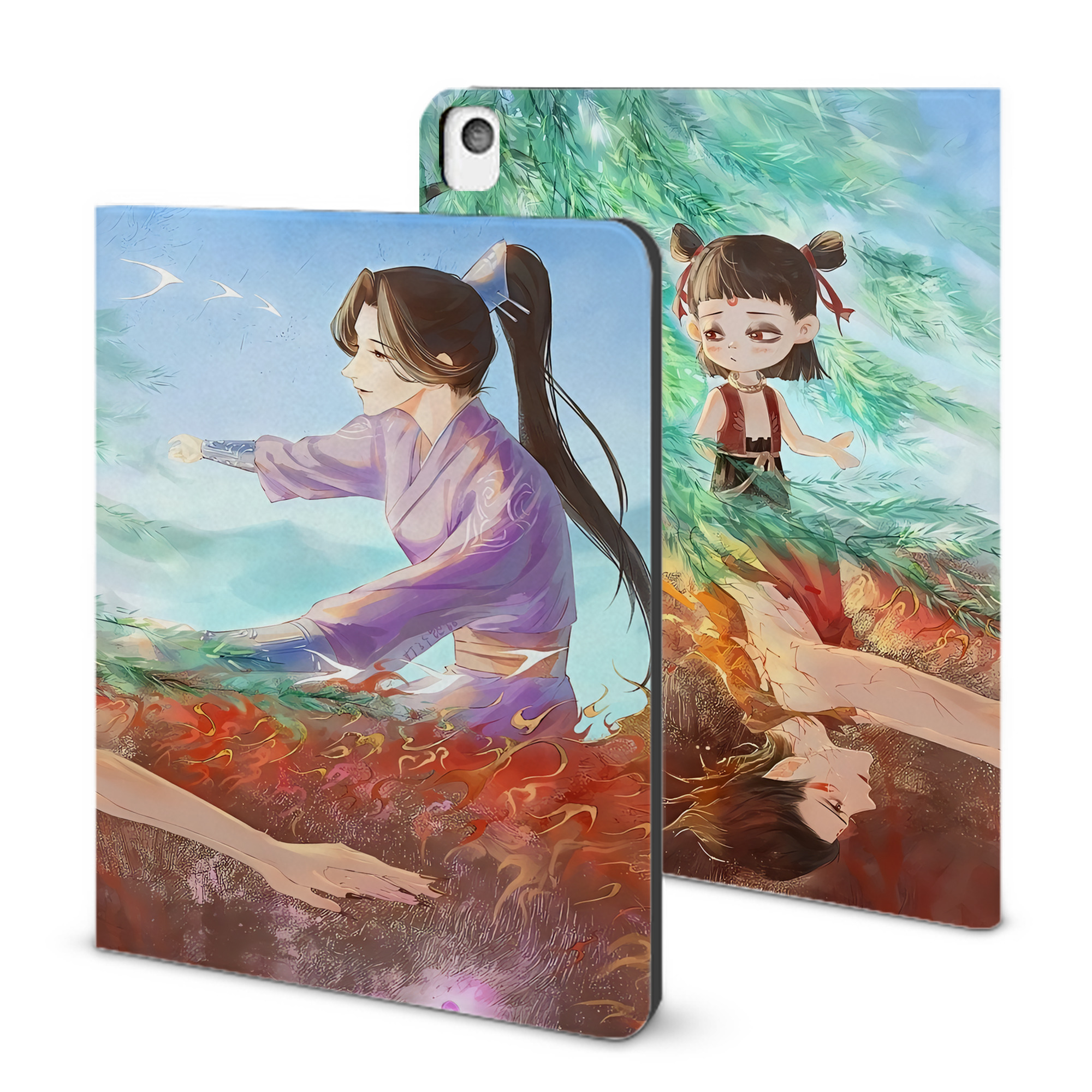 （画像用） Ne Zha 2 ナタ 魔童の大暴れ IPadケース ペンホルダー付き ブックスタイルデザイン